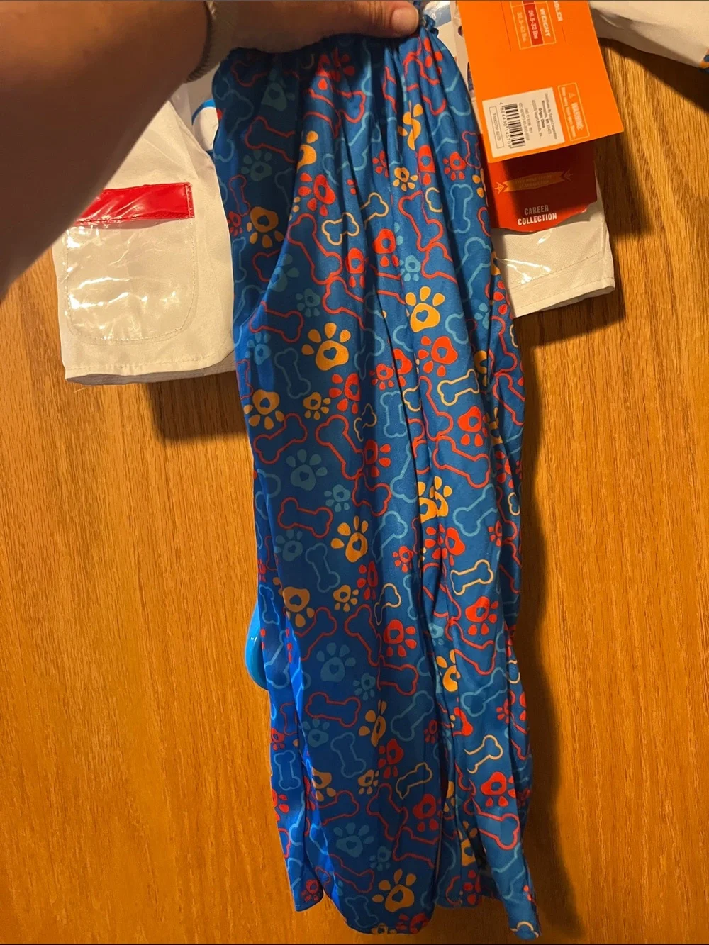 Target Kids White and Blue Paw-Print Doctor Costume with Red Accents